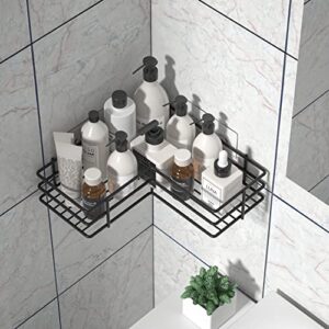 Innoshopp Corner Shower Caddy 3 Pack Adhesive Shower Organizer Basket Rack with 4 Hooks And Soap Holder Rust Proof Bathroom Shelf Shampoo Holder Wall Mounted Shower Shelves for Bathroom Storage