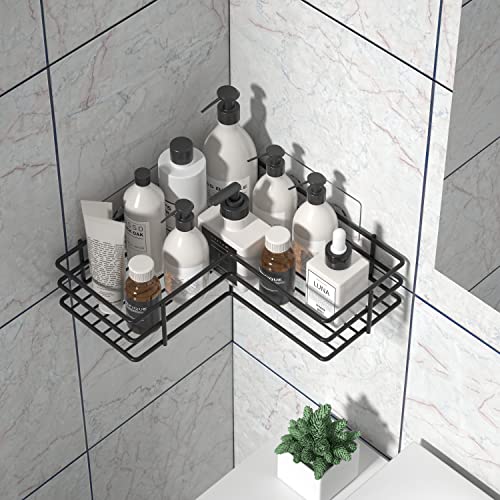 Innoshopp Corner Shower Caddy 3 Pack Adhesive Shower Organizer Basket Rack with 4 Hooks And Soap Holder Rust Proof Bathroom Shelf Shampoo Holder Wall Mounted Shower Shelves for Bathroom Storage