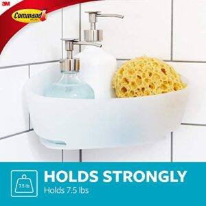 Command Bath Corner Caddy, Clear Frosted, 7.5 lb. Capacity, 1-Caddy, 4-Water-Resistant Strips, Organize Damage-Free