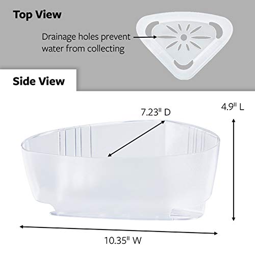 Command Bath Corner Caddy, Clear Frosted, 7.5 lb. Capacity, 1-Caddy, 4-Water-Resistant Strips, Organize Damage-Free