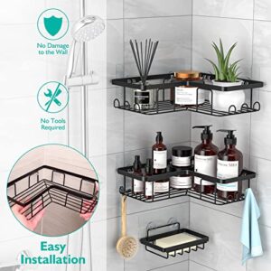 YASONIC Corner Shower Caddy and Adhesive Shower Caddy, Storage Organization for Bathroom, Save Space, Bundle Sales - 2 Pack