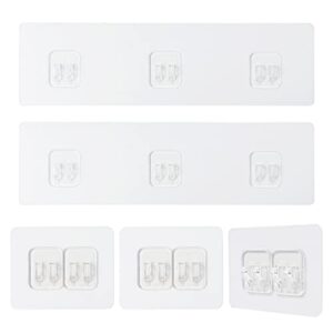 hapy shop 8 pack adhesive hooks sticker strong shower caddy adhesive hooks replacement nail free transparent adhesive pad no-trace wall stick adhesives hook for bathroom shower caddy corner shelf