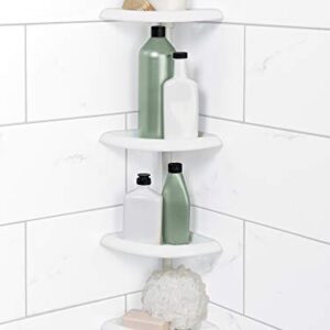 Zenna Home Tension Pole Shower Caddy, 4 Shelves, Adjustable, 60 to 97 Inch, White