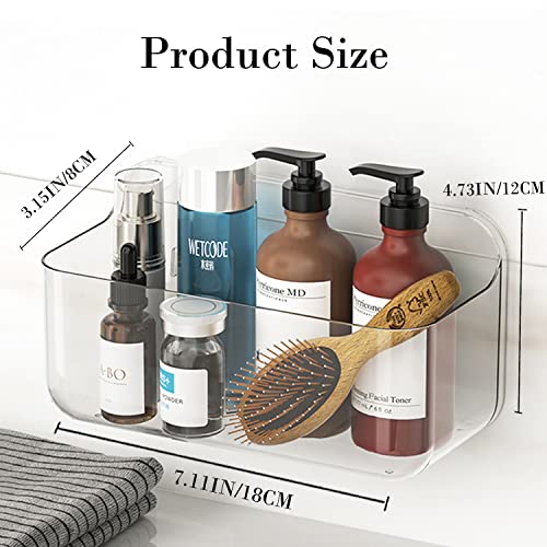 Cabinet Door Organizer Acrylic Adhesive Shelf Wall Mounted Storage, Small Wall Organizer Without Drilling, Automatic Draining Sink Caddy for Kitchen, Bathroom, Shower, Laundry, Camper, Utility Room