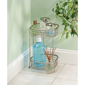 iDesign Forma Metal Wire Corner Standing Shower Tower Caddy, 2-Tier Bath Shelf Baskets for Shampoo, Conditioner, Soap, Accessories, 9.5" x 9.5" x 15.25", Satin Silver