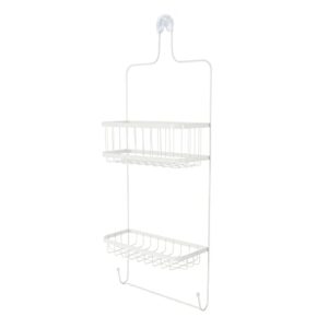 better living products 13213 astra 2 tier steel hanging bathroom shower caddy organizer with hooks for storing accessories and toiletries
