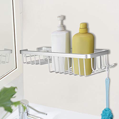 HIUF Shower Tidy Organiser Baskets, Space Saving Easy to Clean Bathroom Storage Shelf Wall Mounted Wall Mounted Storage Shelf Rack for Ornaments for Bathroom