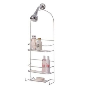 homebasix ss-5786-pe-3l deluxe shower caddy, white