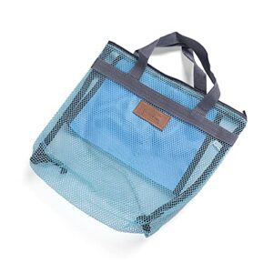 1pcs makeup travel case portable shower mesh shower tote bag quick dry hanging toiletries and bathroom organizer bag for college dorm beach travel or camping with clear make up storage case