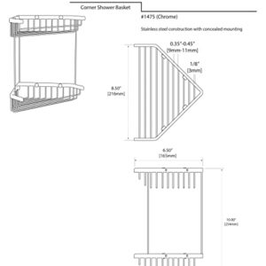 Gatco 1475 Tub and Shower Corner Caddy, Chrome