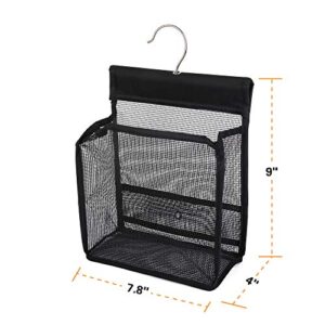 FishMM Hanging Mesh Shower Caddy College with Hooks, Bath Baskets Organizer Storage for College Dorm Rooms, Gym, Swimming and Travel