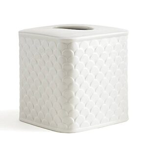 kassatex tissue holder, scala bath accessories | embossed porcelain