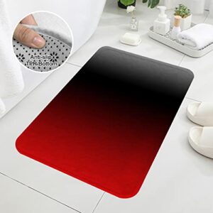 EGLGCC Black and Red Shower Curtain Bathroom Set Grey Ombre Burgundy Gradient Darkening Decor Accessories 60"x72" Waterproof Non-Slip Rugs Toilet Lid Cover U Shaped Mat Fabric 4 Pcs