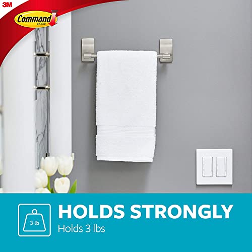 Command Hand Towel Bar with Water Resistant Command Strips, Organize Your Bathroom, Easy to Open Packaging