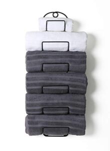 soduku towel rack wall mounted metal wine rack towel shelf for bathroom black