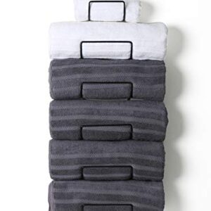 SODUKU Towel Rack Wall Mounted Metal Wine Rack Towel Shelf for Bathroom Black