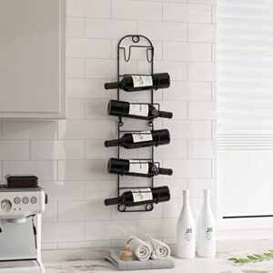 SODUKU Towel Rack Wall Mounted Metal Wine Rack Towel Shelf for Bathroom Black