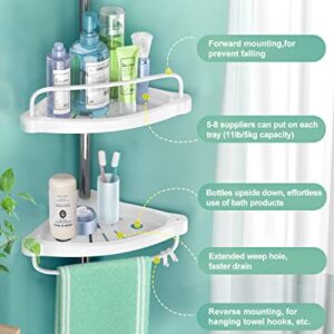 ADOVEL 4 Layer Corner Shower Caddy, Adjustable Shower Shelf, Constant Tension Stainless Steel Pole Organizer, Rustproof 3.3 to 9.8ft