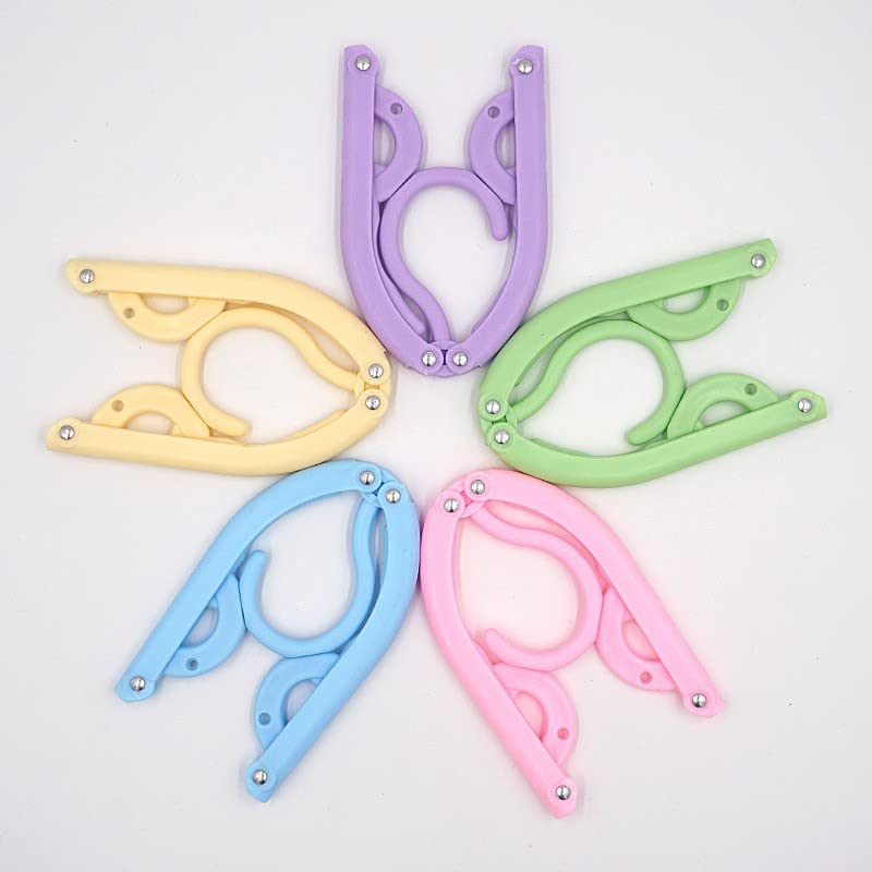 10 pcs Travel Hangers - Multifunctional Folding Clothes Hanger Portable Folding Travel Hangers Foldable Plastic Hanger and Drying Hanger for Travel