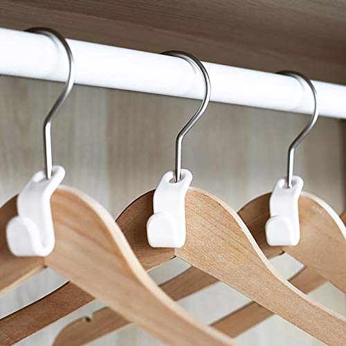 12PCS Space Saving Clothes Hangers, Clothes Organiser for Wardrobe Closet, Clothes Hangers Space Savers, Magic Hangers, Clothes Hanger Connector Hooks, Cascading Clothes Hangers White