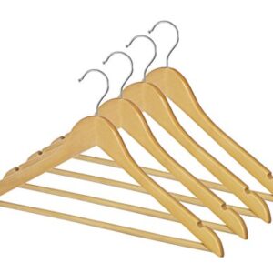 Whitmor GRADE A Natural Wood Suit Hangers (Set of 4)