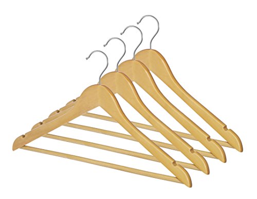 Whitmor GRADE A Natural Wood Suit Hangers (Set of 4)