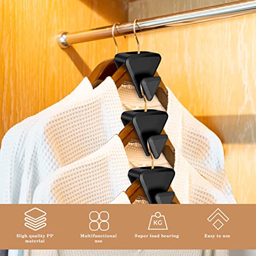 Gzcvba Space Saving Hanger Hooks Ultra- Premium Hanger Hooks Triple Closet Space 36 Value Pack, Cascade Hangers to Create Up to 3X More Closet Space, Easy to Use Slip-Over Design,Black