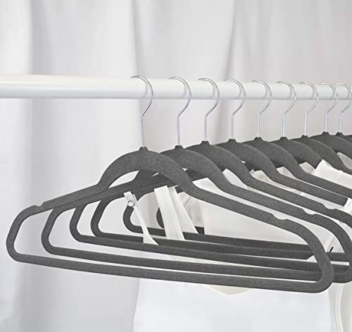 Member Mark Elite Quality Velvet Hangers - 50 Pack (Heather Grey)