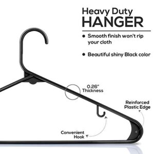 Utopia Home Plastic Hangers Value Pack of 100 - Clothes Hanger with Hooks - Lightweight & Space Saving Plastic Hangers - Durable, Slim & Sleek Grey & Black Hangers