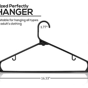 Utopia Home Plastic Hangers Value Pack of 100 - Clothes Hanger with Hooks - Lightweight & Space Saving Plastic Hangers - Durable, Slim & Sleek Grey & Black Hangers