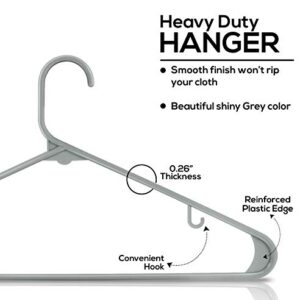 Utopia Home Plastic Hangers Value Pack of 100 - Clothes Hanger with Hooks - Lightweight & Space Saving Plastic Hangers - Durable, Slim & Sleek Grey & Black Hangers