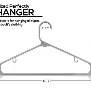 Utopia Home Plastic Hangers Value Pack of 100 - Clothes Hanger with Hooks - Lightweight & Space Saving Plastic Hangers - Durable, Slim & Sleek Grey & Black Hangers