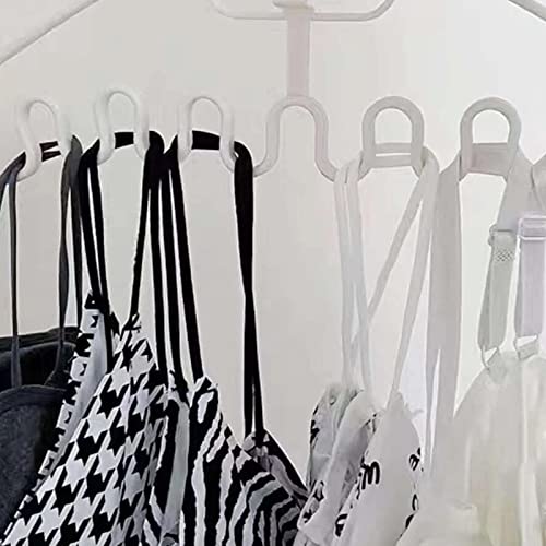 10PCS Wave Pattern Stackable Hanger: 8 Slots Multifunctional Magic Wave Pattern Hangere | Non Slip Stackable Space Saver Closet Organization Hangers | for Bra Top Camisole | Plastic Hanger (White)