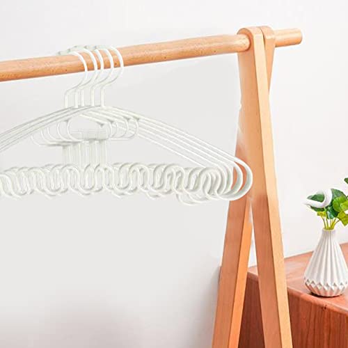 10PCS Wave Pattern Stackable Hanger: 8 Slots Multifunctional Magic Wave Pattern Hangere | Non Slip Stackable Space Saver Closet Organization Hangers | for Bra Top Camisole | Plastic Hanger (White)