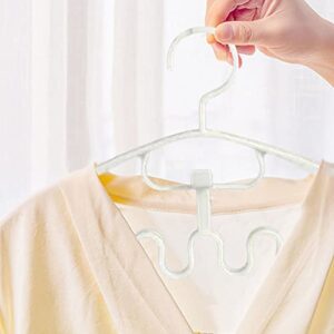 10PCS Wave Pattern Stackable Hanger: 8 Slots Multifunctional Magic Wave Pattern Hangere | Non Slip Stackable Space Saver Closet Organization Hangers | for Bra Top Camisole | Plastic Hanger (White)