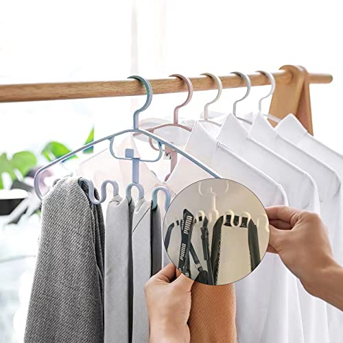 10PCS Wave Pattern Stackable Hanger: 8 Slots Multifunctional Magic Wave Pattern Hangere | Non Slip Stackable Space Saver Closet Organization Hangers | for Bra Top Camisole | Plastic Hanger (White)