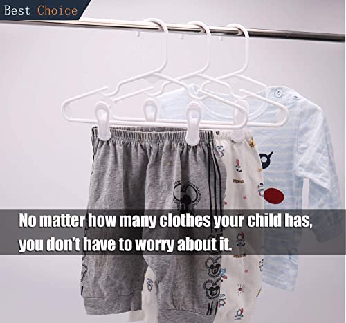 30pcs Plastic Hanger Clips,Kids Baby Clothes Clips, Multi-Purpose Clip,Strong Finger Pants Hangers on Hanger (White)