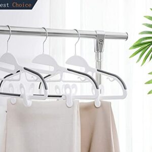 30pcs Plastic Hanger Clips,Kids Baby Clothes Clips, Multi-Purpose Clip,Strong Finger Pants Hangers on Hanger (White)