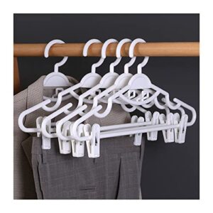 10pcs clothes hangers with clips plastic space saving non-slip skirt organizer rotating swivel hook pants rack trousers skirts clip hangers for pants heavy duty