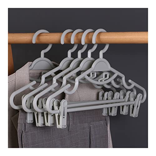 10pcs Clothes Hangers with Clips Plastic Space Saving Non-Slip Skirt Organizer Rotating Swivel Hook Pants Rack Trousers Skirts Clip Hangers for Pants Heavy Duty