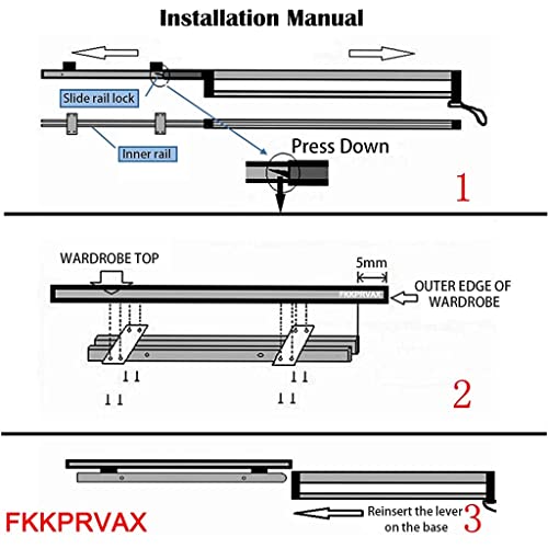 Clothes Hanger Rod Telescopic Pull-out Type 30-80 Cm, Wardrobe Hanger Hanging Rod Household Trousers Rod Aluminum Alloy Clothes Rail Slide Rail (Size : 800mm/31.5inch)