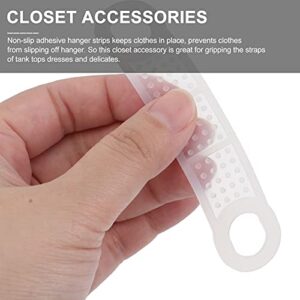 DOITOOL Hanger Grip Strip 50PCS Clear Non- Slip Rubber Clothes Hanger Grips, Clothing Hanger Strips Windproof Silicone Clothes Hanging Accessories Hanging Clothes Gripper