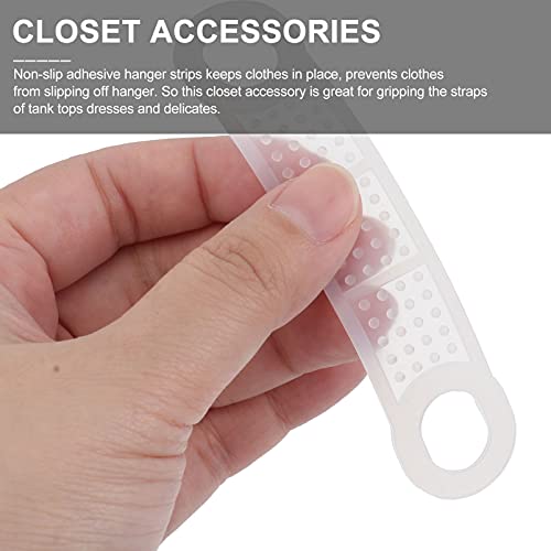 DOITOOL Hanger Grip Strip 50PCS Clear Non- Slip Rubber Clothes Hanger Grips, Clothing Hanger Strips Windproof Silicone Clothes Hanging Accessories Hanging Clothes Gripper