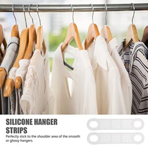 DOITOOL Hanger Grip Strip 50PCS Clear Non- Slip Rubber Clothes Hanger Grips, Clothing Hanger Strips Windproof Silicone Clothes Hanging Accessories Hanging Clothes Gripper