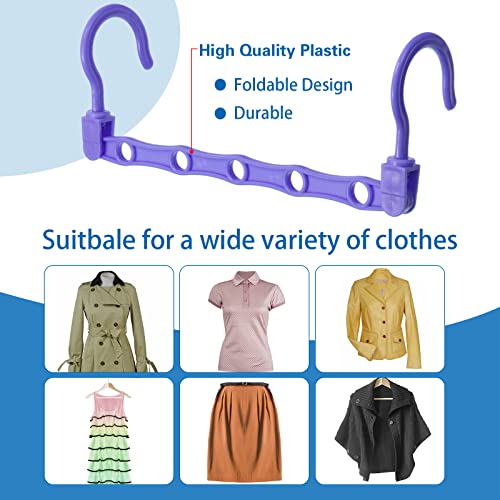 24 Pieces Hanger Organizer Plastic Space Saving Hanger Clothes Hanger Multi Color Clothes Hanger for Home Dorm Closet Storage Apartment Bedroom Essentials