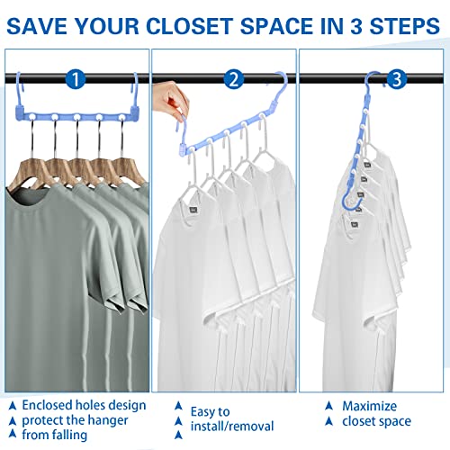 24 Pieces Hanger Organizer Plastic Space Saving Hanger Clothes Hanger Multi Color Clothes Hanger for Home Dorm Closet Storage Apartment Bedroom Essentials