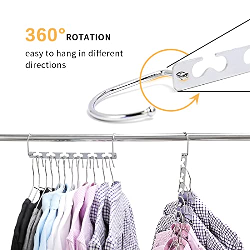 Xiongqi Space Saving Hangers Metal Magic Cascading Hanger 6 x 2 Slots Closet Clothing Organizers Heart Hook Design Organizer