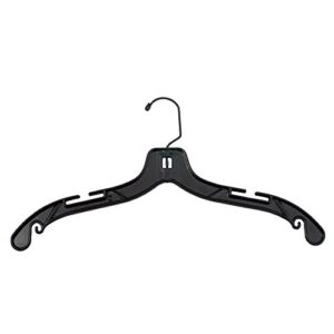 nahanco 2405bh plastic shirt/dress hanger for bridal/formalwear apparel, jumbo weight, 17" - black with black hook (pack of 100)