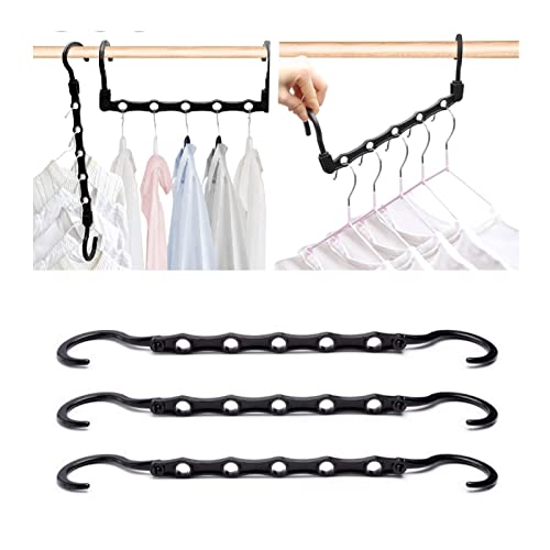 LONPECT Foldable Clothes Hangers for Room Organization, Multi-Functional Hanger Room Organizers with 5 Holes, 360° Rotation, Hangers Space Saving and Apartment Essentials