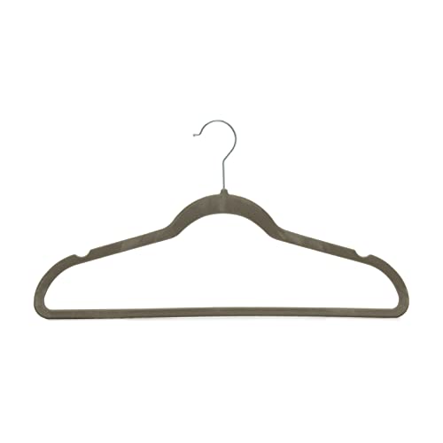 Amazon Basics Slim, Velvet, Non-Slip Suit Clothes Hangers, Gray/Silver - Pack of 50 & Kids Velvet, Non-Slip Clothes Hangers, Gray - Pack of 50